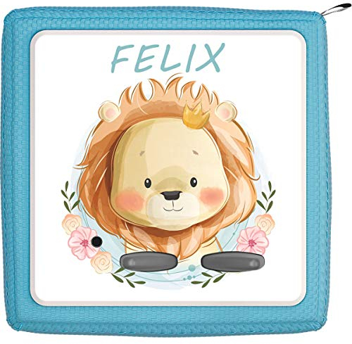 Coverlounge Schutzfolie passend für die Toniebox | Folie Sticker | Baby Löwe lächelt Dich an mit Name personalisiert