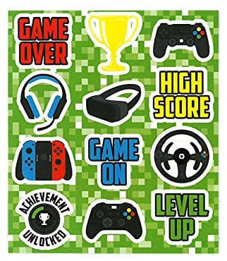 HENBRANDT 12 x Gamer Sticker Sheets