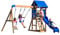Backyard Discovery Spielturm Aurora aus Holz | XXL Spielhaus für Kinder mit Rutsche, Schaukeln und Kletterleiter | Stelzenhaus für den Garten.