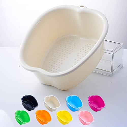 Bassin de Bain de Pieds, Spa d'eau et Massage des Pieds, pour Pédicures Tremper Les Pieds Détox et Massage, éPais et Robuste Bassine Pied Parfait Pour Tremper Les Pieds (White)