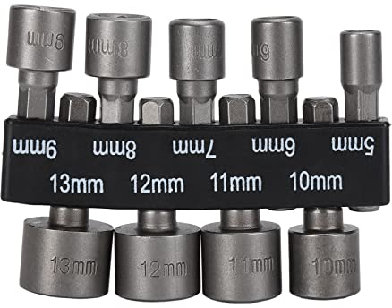 9Pcs 1/4 Zoll Sechskant-Bit-Steckschlüssel-Set Chrom-Vanadium-Stahl Power Nuts Driver Bohrer Set mit Aufbewahrungshalter