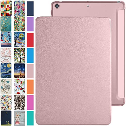 DuraSafe Cases Coque arrière rigide en cuir synthétique pour iPad Mini 8,3 6 Gen [Mini 6e génération 2021] MK893LL/A MLX43LL/A MK8E3LL/A MK8C3LL/A TriFold PC Smart PU Leather Protective Case – Or