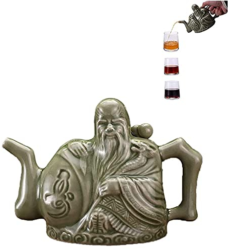FXNFXLA Assassin Teekanne, Handgefertigter Chinesischer Teekessel Aus Keramik, EIN Topf DREI Getränke, Teekanne Mit Zwei Herzen, Getränkespender, Zaubertrick-teekanne Mit Geschenkbox, 16 Oz