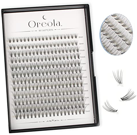Oreola 20D Individual Lashes Cluster Natural Faux Mink Eyelash Clusters for DIY at Home Volume Individual Lash Extensions 0.07C 8-15mm