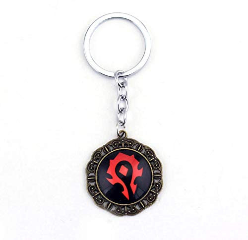 ydound Anime Keychain World of Warcraft Porte-clés Wow Warcraft Tribal bannière Drapeau Pendentif Porte-clés for Femmes Hommes Fans Voiture Porte-clés Bijoux