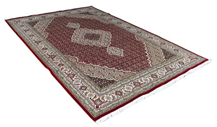 Handgeknüpfter Orientteppich Rot TÄBRIZ Mahi Bidjar Compatible with Fein 190x282 cm Teppich