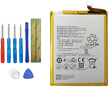 Vvsialeek HB396693ECW - Batería de repuesto para Huawei Mate 8 NXT-L09 con kit de herramientas gratuito.