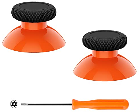 eXtremeRate Stick Analogique de Remplacement pour Xbox Series X/S, Joysticks pour Xbox One Standard/X/S/Elite Manette,Thumbstick Customisé, Noir&Orange