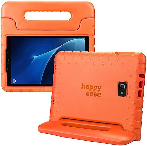 HappyCase Kinder Tablet Hülle Geeignet für Samsung Galaxy Tab A 10.1 (2016) | Kinderfreundliche Hülle | Schutzhülle | Kinderhülle | mit Griff und Ständer | Orange