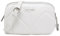 David Jones - Petit Sac Bandoulière Femme Multipoche Zip - Besace Sacoche Téléphone Simili Cuir PU Porté Epaule 2 Compartiments - Sac à Main Pochette Poches Multiples Voyage Shopping - Blanc