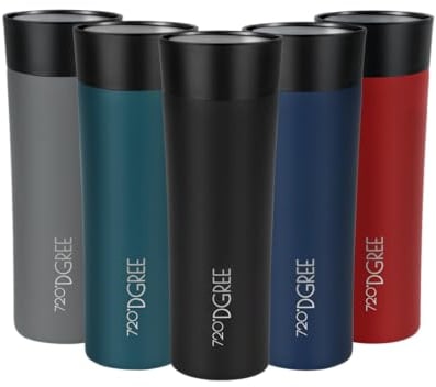 720°DGREE Mug Isotherme 460ml “PleasureToGo 2,0“ - 3 Tailles, 6h Chaleur, 12h Froid, Anti-fuite, Hygiénique, Sans BPA - Thermo Gourde, Tasse, Gobelet Acier Inox pour Café, Thé - Double paroi isolée