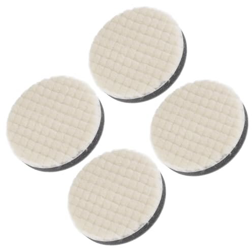 CoCud Wollfilz Schwamm Polierscheibe, Durchmesser 3 Zoll, Wollpolierscheibe mit einer verdickten Schwammbuffing-Rad - (Anwendungen: zum Polieren von Metall), 4 Stück