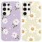 Yoedge 2 Pack Cute Smile Print Suitable for Samsung Galaxy S23 Ultra 5G 6.8 Inch Phone Case, Beautiful Daisy Pattern Aesthetic Shell Soft Silicone Shock-Absorbing Cover, Suitable for Women and Girls