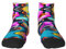 Vielseitige Sportsocken für Freizeit und Sport, tolle Passform für Fußgrößen 36-45, Motiv: Palme mit violetten Sonnenuntergängen, Bunte Rollschuhe, One size