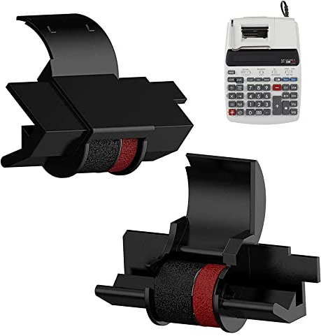 Alppihym 2er-Set Druckerkasse IR-40T,Farbroller, SchwarzundRot KompatiblesFarbbandfürKompatibelmit Sharp EL-1750V, EL-1801V FR2650A/2650TB, Casio IR40T HR 150 TEC- Gr.745, CP13/MP-12D /MP -120DH usw