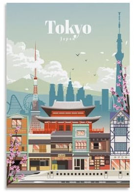 GJrjdb Vintage-Poster, Motiv: Tokio, Japan, 50 x 75 cm