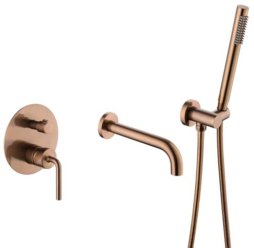 XJTNLB Robinet Baignoire avec Douchette Doré Rose Mitigeur Baignoire Encastrable Or Douche Robinet Mitigeur Baignoire et Douche Mitigeur Monocommande