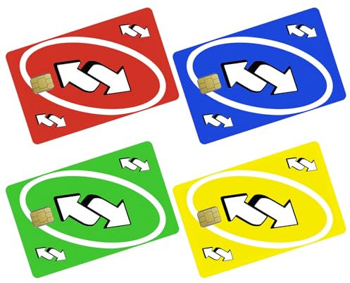 4 Stück Kreditkartenaufkleber, vierfarbige reversible Kartenaufkleber, Transportkarten-Schlüsselkartenaufkleber, wasserfeste und knitterfreie entfernbare Debitkartenaufkleber, Bankkartenaufkleber