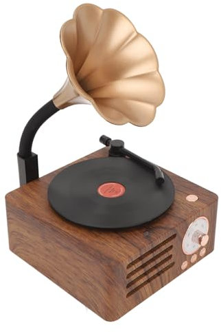 Altoparlante Bluetooth Portatile, Altoparlante per Grammofono Ruotabile Vintage Giradischi Altoparlante Stereo del Lettore Musicale USB per Casa, Ufficio, Albergo, Centri
