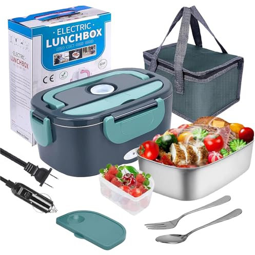 Fiambrera Electrica,Taper Electrico para Comida 1,5L,de 40 w,Termo Electrico 3 en 1,Fiambreras Comida Trabajo Coche y Camión,Electrico Acero Inoxidable,calentador de alimentos para coche Portatil Ter