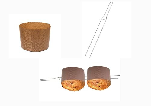 CUSTOM PRINT SHOPPING SET PREPARAZIONE PANETTONE 10 FORME PANETTONE DA 500 GR + 1 SPILLONE PANETTONE 52 CM