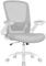 SONGMICS Bürostuhl ergonomisch, Drehstuhl mit Mesh, Lenden- und Kopfstütze, Wippfunktion, 53 cm große Sitzfläche, klappbare Armlehnen, Arbeits- und Schlafzimmer, Studenten, hellgrau OBN037G02