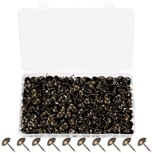 Tenbrachian 580 Pz Chiodi da Tappezzeria, Chiodini per Tappezzeria, Puntine per Tappezzeria, Spilli per Tappezzeria Antichi, Puntine per Mobili Decorativi, Chiodi Tappezzeria per Foto Mobili(Bronzo)