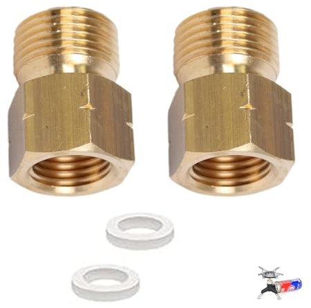 LONGHAO 2 pcs Laiton Lpg Adaptateur De Gaz Adaptateur De Bouteille De Gaz Avec Joint 3/8 ’’ Laiton Adaptateur De Gaz Pour CuisinièRe à Gaz Set Adaptateur De Bouteille De Gaz,Pour CuisinièRe à Gaz (#2)