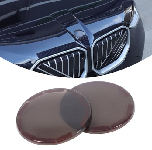 Nabendeckel 81mm Auto Emblem Nabendeckel Kompatibel mit Auto Model A Vorder- & Hinterem Emblem-Aufkleber,Rund, ABS,Transparent Grau,2 Stück