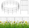 COSTWAY 15 Stück dekorativer Gartenzaun, Beetzaun 60cm hoch, Steckzaun Metall, Dekozaun Absperrzaun Metallzaun, Landschaftszaun für Blumenbeet Bäume Tier, Zaun Komplettset rostfrei, Schwarz