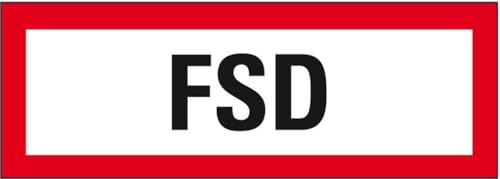 KSIGN Feuerwehrschild FSD, Kunststoff, 297x105mm, DIN 4066