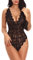 Buitifo Babydoll Lingerie Sexy Donna Body Sleepwear V profondo Completi Intimi Pizzo（nero1,XL