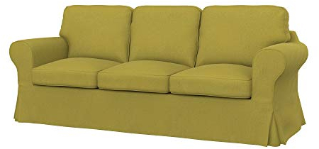 Soferia Sofabezug Kompatibel Mit Ektorp 3er-Sofa Sofaüberzug Sofaüberwurf Sofaschoner Cover Wasserabweisend Fleckschutz Softi Gelb