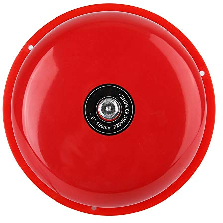 100dB Elektrische Glocke 6 Zoll Edelstahl Interner Schlag Typ Elektrische Glocke für Feueralarm, Notevakuierung, Schule, Station(24V)