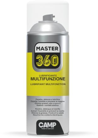CAMP Master 360 Multifunzione - Lubrificante Antiruggine Spray, Sbloccante Spray Contatti Elettrici Idrorepellente e Anticorrosione - Elimina Sporco e Attriti e Protegge da Polvere e Usura, 200 ml
