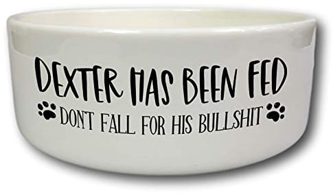 Personalised Pet Bowl | Been Fed Ignore Bullshit | New dog present | Cat bowl | pet bowl animal bowl | Ceramic pet bowl | Pet Accessories (Large Bowl)