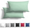 Alreya 2er-Set Mako Satin Kissenbezug 40 x 80 cm - 100% Baumwolle mit YKK Reißverschluss, Superweicher Kopfkissenbezug, Kissenhülle, Oeko-TEX® Standard Zertifiziert, Grün, nur Kissenbezug
