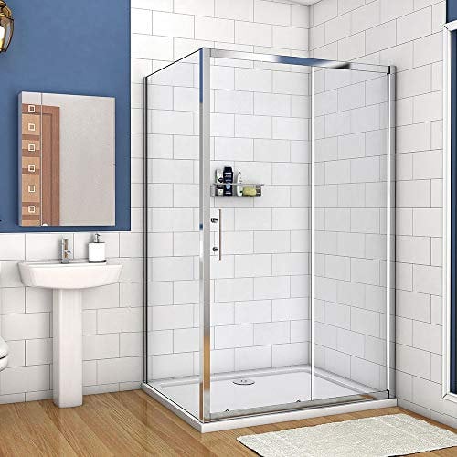 1000x760mm Xinyang Sliding Shower Enclosure 5mm Safety Glass Reversible Bathroom Cubicle Screen Door with Side Panel