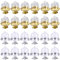 Mini Kuchenglocke,Guador 24 Stücke Kuchen Glasglocke Mini Tortenständer Kuchenplatte Muffinglocke für Hochzeit Tischdeko Geburtstag Party Deko(Gold, Silber)