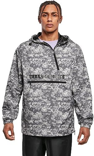Urban Classics Pull Over Coupe-Vent, Camouflage numérique foncé, XL Homme