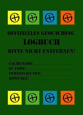 geo-versand 10 Aufkleber Finderhinweis Geocaching Logbücher- Logbuch, Behälter Versteck Dose