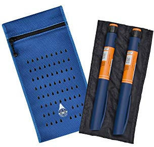 Dia-Cool, estuche isotermico para 2 plumas de insulina - Bolsa termica para diabeticos - Refrigeración evaporativa ecológica para medicamentos - Accesorio de viaje reutilizable para diabéticos.
