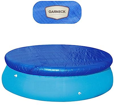Garneck Solar Paddling Pool Heater 8- foot Round Easy Set Pool Cover for Frame Pools Inflatable Swimming Pool 244cm Blue
