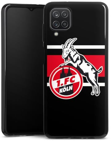 Silikon Hülle kompatibel mit Samsung Galaxy A12 Case schwarz Handyhülle 1. FC Köln Offizielles Lizenzprodukt Bundesliga