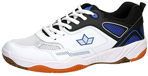 Lico Unisex Sprint Indoor Court Shoe, Weiss/Schwarz/Blau, 11 UK