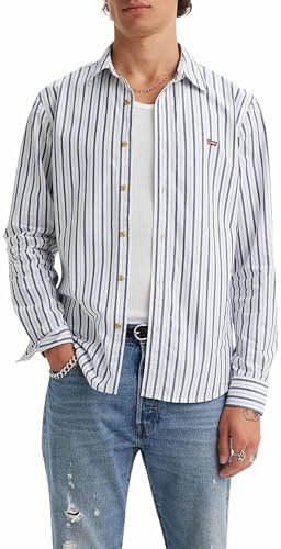 Levis LS Battery HM Shirt Slim, Chemise ML Battery HM Slim pour des Hommes, Jenny Stripe Cool du,