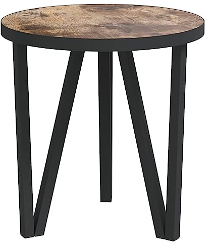 vidaXL Beistelltisch Industrie-Stil Teetisch Couchtisch Ablagetisch Wohnzimmertisch Kaffeetisch Sofatisch Teetisch Tisch Schwarz Gelb Ø35cm MDF
