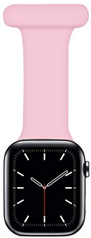 Coholl fob strap Compatible with Apple Watch Strap 38mm/40mm, 42/44mm for Nurses Midwives Doctors Healthcare Paramedics Hikers, Soft Silicone Pin Fob for iWatch Series SE/6/5/4/3/2/1 (Pink, 45mm)
