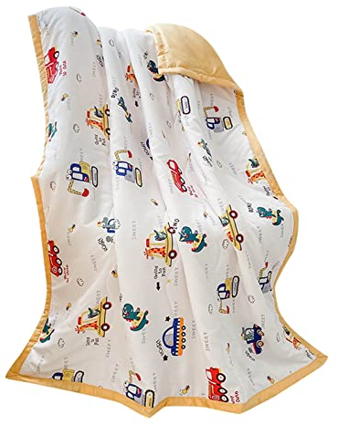 Rifuli Sommer-Steppdecke für Kinder, Gewaschene Baumwolle, Sommer-Cool-Steppdecke, dünne Steppdecke, Klimaanlagen-Steppdecke Cord Decke Kuscheldecke Mit Sternen (G, One Size)