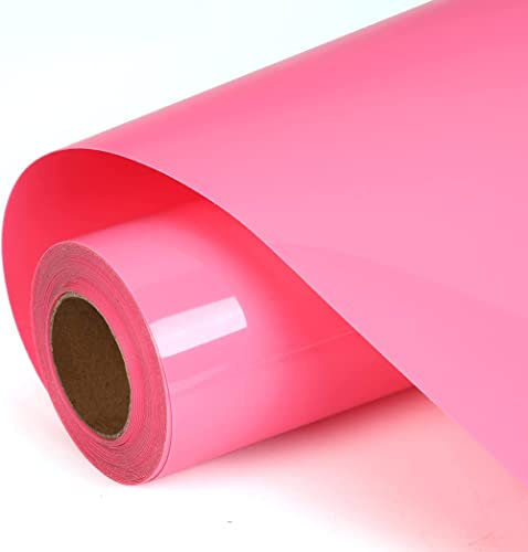 Plotterfolie Textil, 30.5cm x 305cm Flexfolie Plotter Textil für Stutzen und Silhouette Cameo, Verwendet in DIY-T-Shirt-Kleidung und Anderen Stoffen, Einfach zu Schneiden und zu Jäten (Rosa)